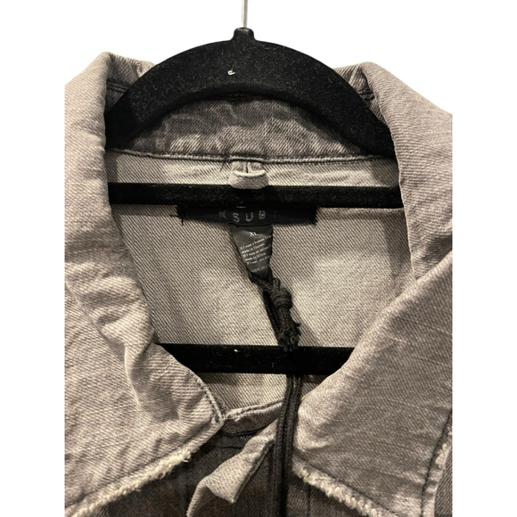 Ksubi NWT Hypnosis Men's Classic Denim Jean Vest Size XL Gray Distressed Logo - Picture 3 of 5